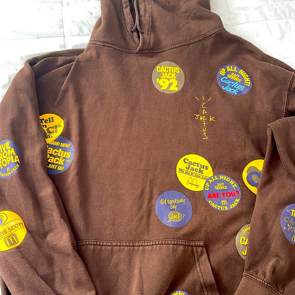 Travis Scott Mcadonald’s sticker hoodie